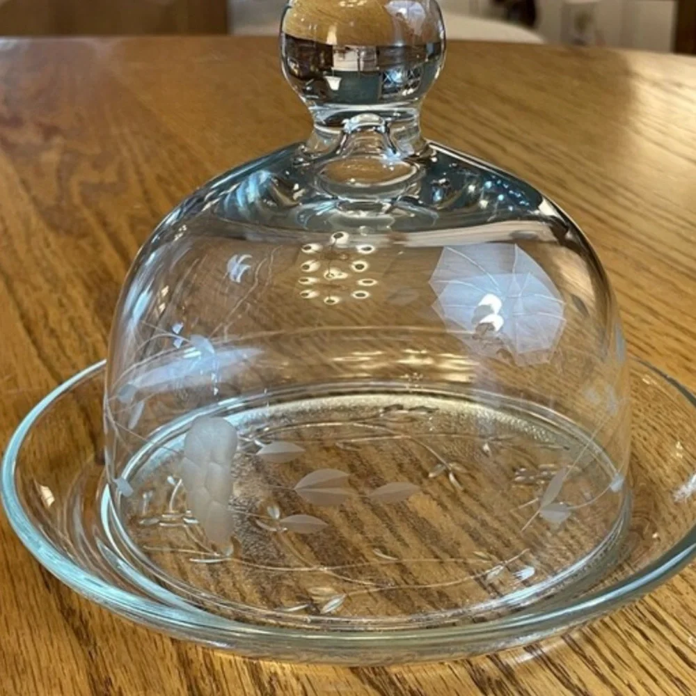 Princess House Heritage Glass Butter dish with Dome Lid - Picture 2 of 7